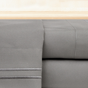 hotel embroidered sheet set gray